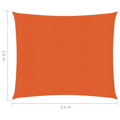 vidaXL サンシェードセイル 160g/m² オレンジ 3.6x3.6m 高密度ポリエチレン