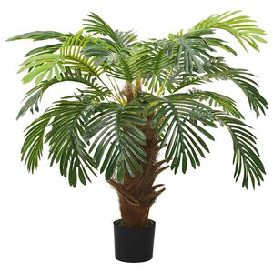 vidaXL 人工観葉植物 ソテツ 鉢付 90cm グリーン