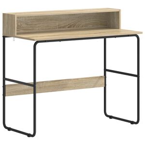 vidaXL 収納付きデスク ソノマオーク 100 x 50 x 91 cm エンジニアードウッドとスチール