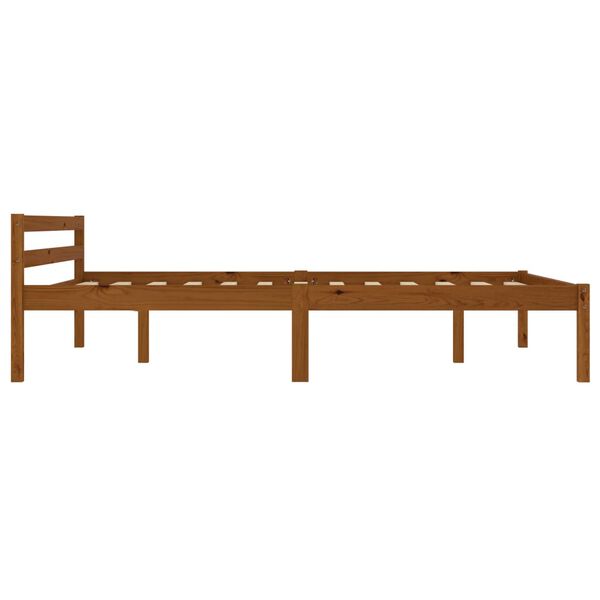 vidaXL ベッドフレーム ハニーブラウン パインウッド 無垢材 120x200cm