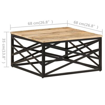 vidaXL コーヒーテーブル 68x68x35cm マンゴー無垢材