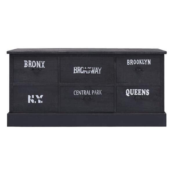 vidaXL ホールベンチ ブラック 115x30x40cm 木製