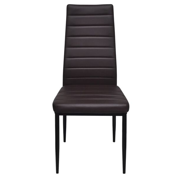 vidaXL ダイニングチェア 4点 ブラウン 合成皮革製