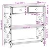 vidaXL コンソールテーブル 引き出し付き 棚で アーティザンオーク 75 x 28 x 75 cm エンジニアードウッドと金属