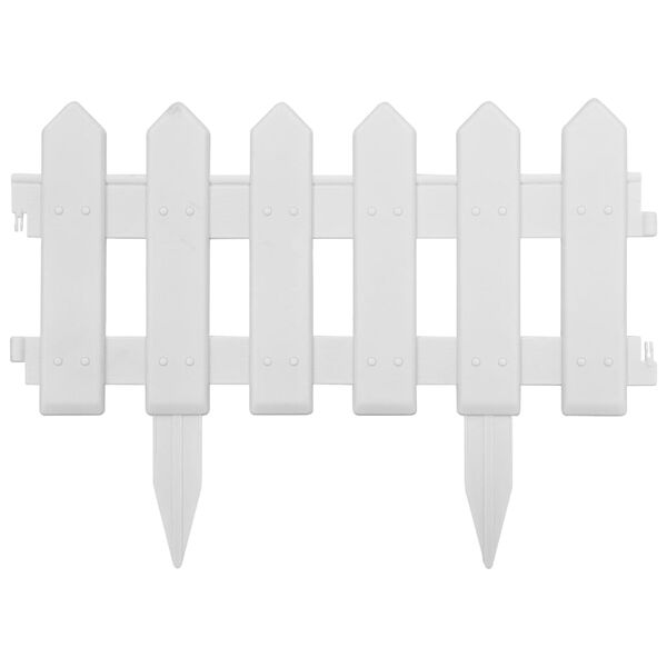 vidaXL 芝生エッジ 25点 ホワイト 10m PP製