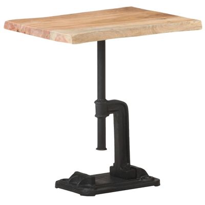 vidaXL サイドテーブル 45x35x48cm アカシア無垢材＆鋳鉄 ライトウッド