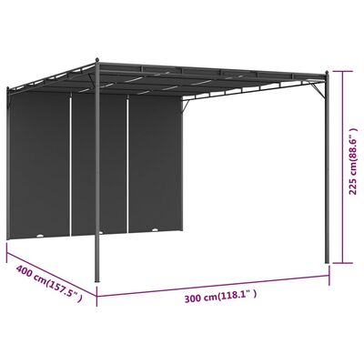 vidaXL ガーデンガゼボ サイドカーテン付き 3x3x2.25m クリーム