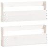 vidaXL 壁掛けシューズラック 2個 ホワイト 59x9x23 cm 無垢材 パイン材