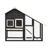 vidaXL うさぎ小屋 グレー＆ホワイト 140x63x120cm モミ無垢材