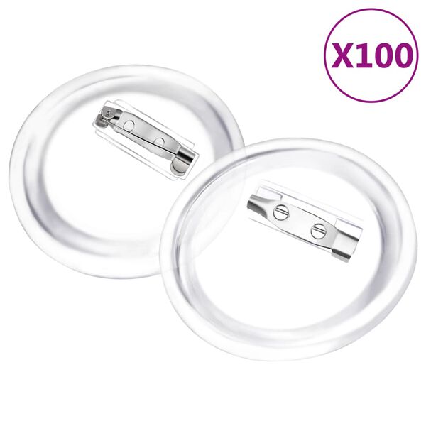 vidaXL 缶バッジキット 安全ピン付き 100セット アクリル製 44mm