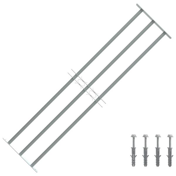 vidaXL 防犯用 窓格子 調節可能 クロスバー3本付き 1000-1500mm