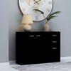 vidaXL サイドボード ブラック 105x30x75cm パーティクルボード