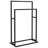 vidaXL 自立式タオル掛け ブラック 48x24x78.5 cm 鉄製