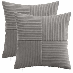 vidaXL クッションカバー 2 pcs ALMELO グレーグリーン 40 x 40 cm コーデュロイ