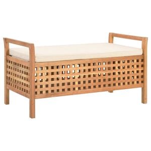 vidaXL 収納ベンチ 93x49x49cm ウォールナット無垢材
