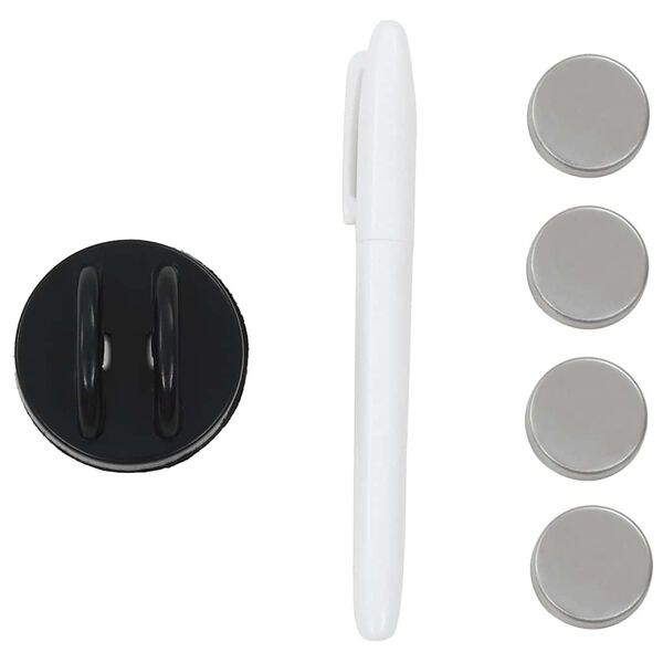 vidaXL 壁掛け用 マグネット黒板 ガラス 80x60cm