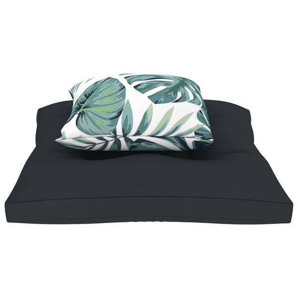 vidaXL フロアパレットソファクッション 2点 アントラシート 布製