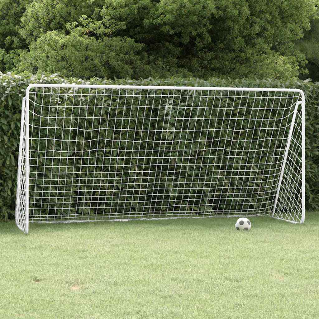 vidaXL サッカーゴール ネット付き ホワイト 366x122x182cm スチール