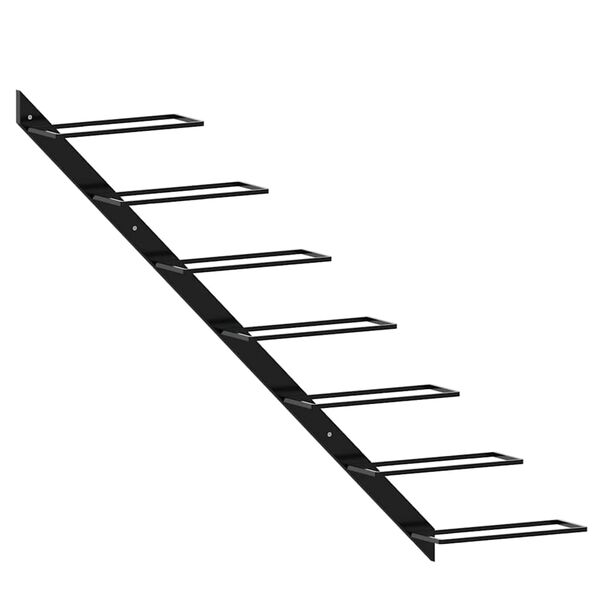 vidaXL 壁掛けワインラック 7本 ブラック 金属製