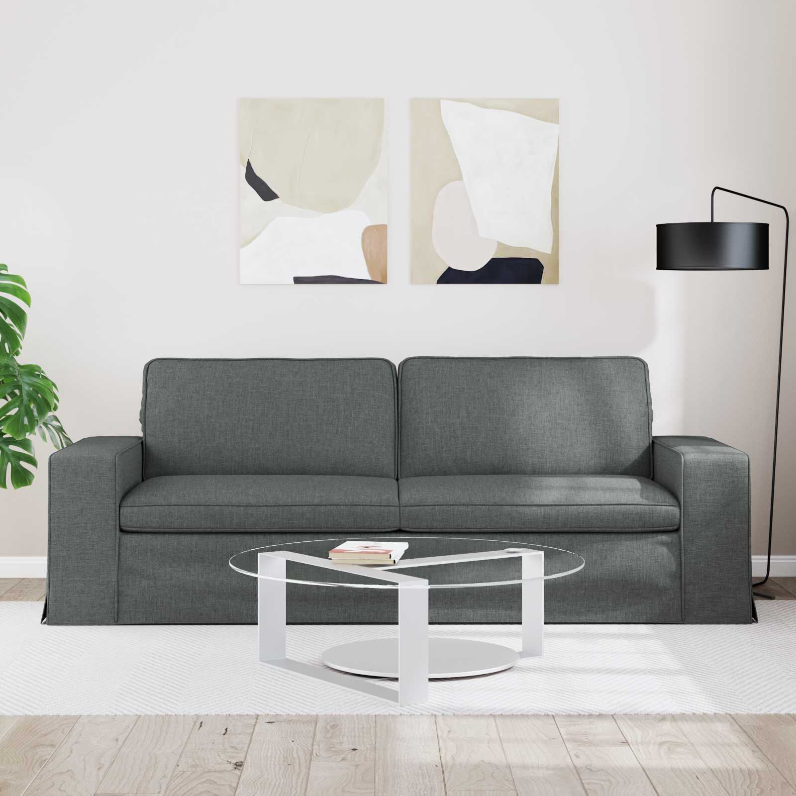 vidaXL ソファ ダークグレー 222 x 80 x 82 cm 布 | vidaXL.jp