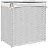 vidaXL ランドリーバスケット 2分割 ホワイト 53x35x57 cm ポリラタン