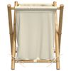 vidaXL ランドリーバスケット クリームホワイト 45x55x63.5 cm 竹製