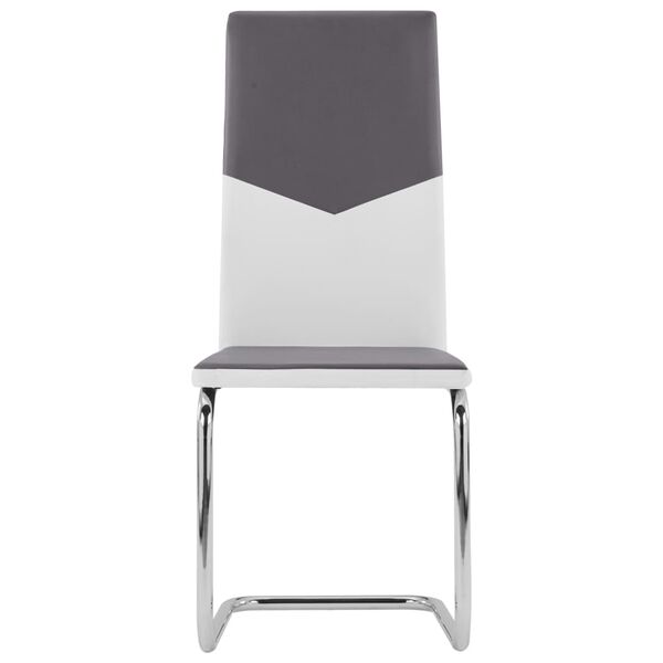 vidaXL カンチレバーダイニングチェア 4点 グレー 合成皮革製