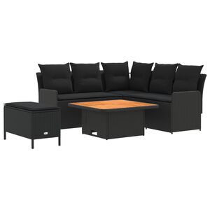 vidaXL 家具セット 枕で 5 pcs ブラック PEラタン