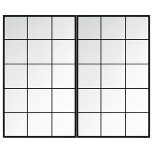 vidaXL ウォールミラー 2点 100x60cm 金属製