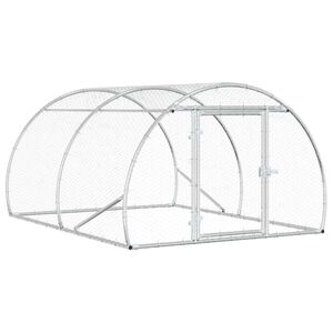 vidaXL 鶏小屋 シルバー 200 x 150 x 100 cm 亜鉛メッキ鋼板