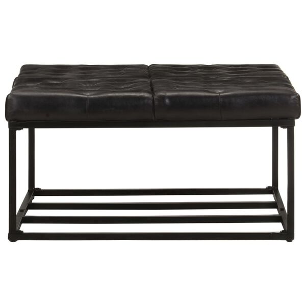 vidaXL 厚手クッション ブラック 80x80x43cm 本革製