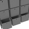 vidaXL 15キューブ ディスプレイシェルフ 箱付き グレー 103x30x175.5cm 布製