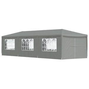 vidaXL パーティーテント 900 x 300 x 255 cm ライトグレー PEとスチール