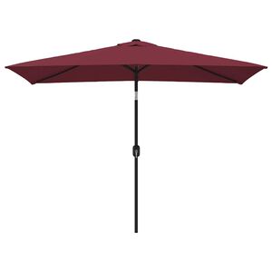 vidaXL 屋外用パラソル 金属ポール付き 300x200 cm ボルドーレッド