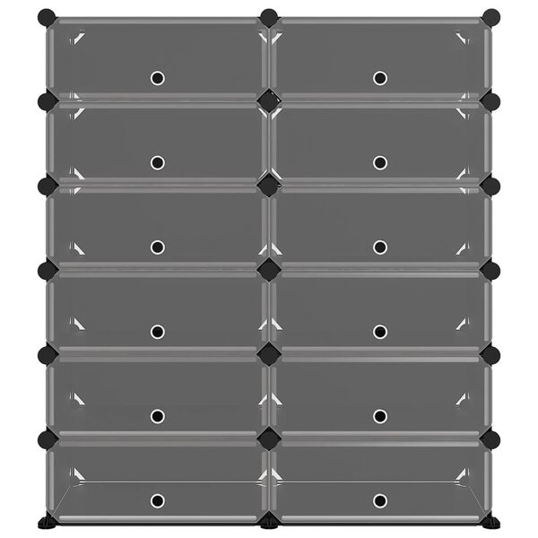 vidaXL シューズラック ブラック 94.5x36.5x106cm PP