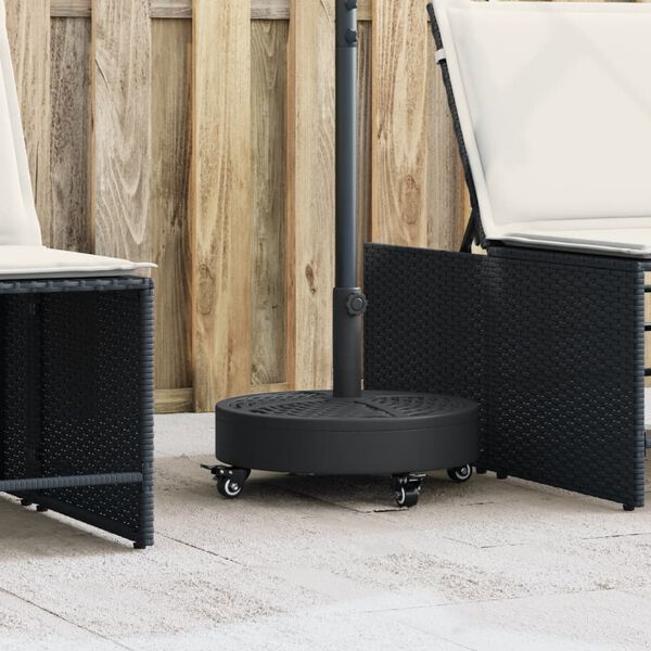 vidaXL パラソルベース ホイール付き Ø38 / 48 mm ポール用 27 kg ラウンド