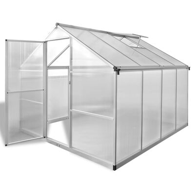 vidaXL 温室 ベースフレーム付き 強化アルミ製 6.05 m²