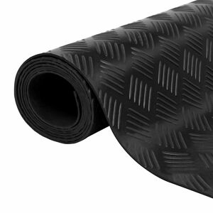 vidaXL フロアマット ブラック 1 x 5 m 天然ゴム