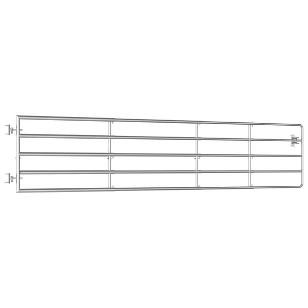 vidaXL 5段 フィールドゲート スチール製 (115-400)x90cm シルバー