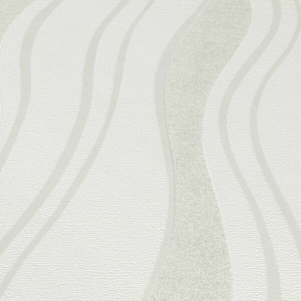 vidaXL 不織布壁紙 4ロール ホワイト 0.53x10m 波柄