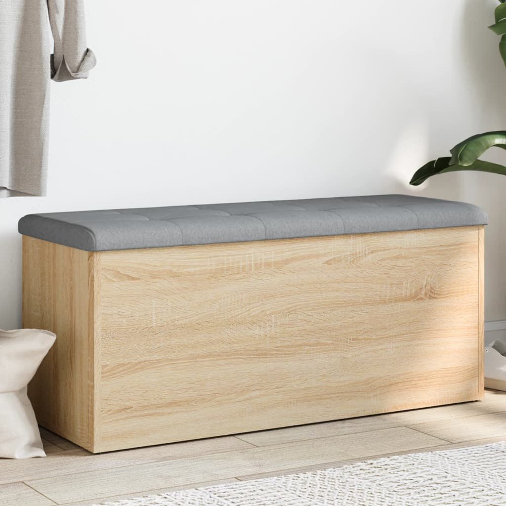 vidaXL 収納ベンチ ソノマオーク 102x42x45 cm エンジニアードウッド
