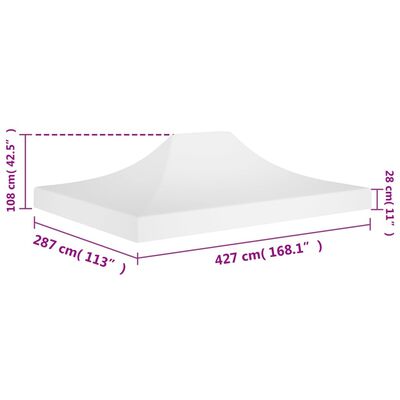 vidaXL パーティーテント専用ルーフ 4.5x3m ホワイト 270g/m²