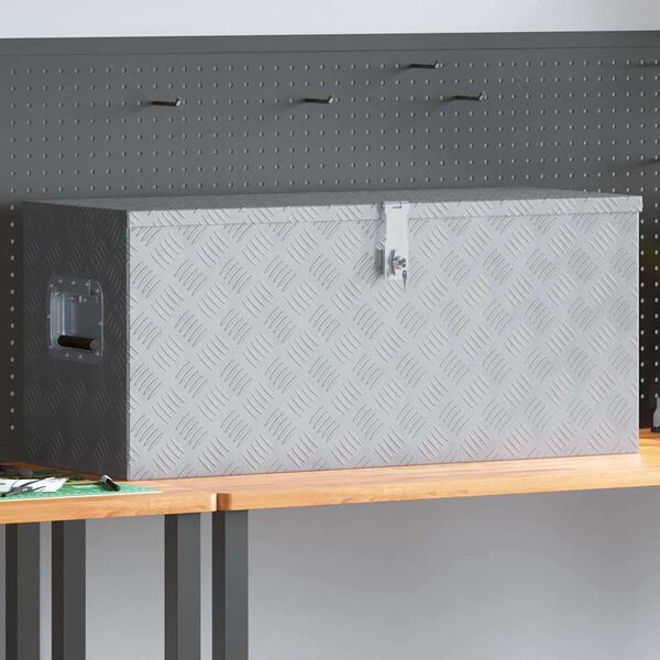 vidaXL アルミボックス 90.5x35x40cm シルバー