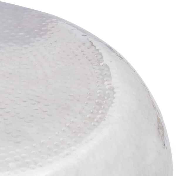 vidaXL アルミ製コーヒーテーブル 槌目仕上げ シルバー