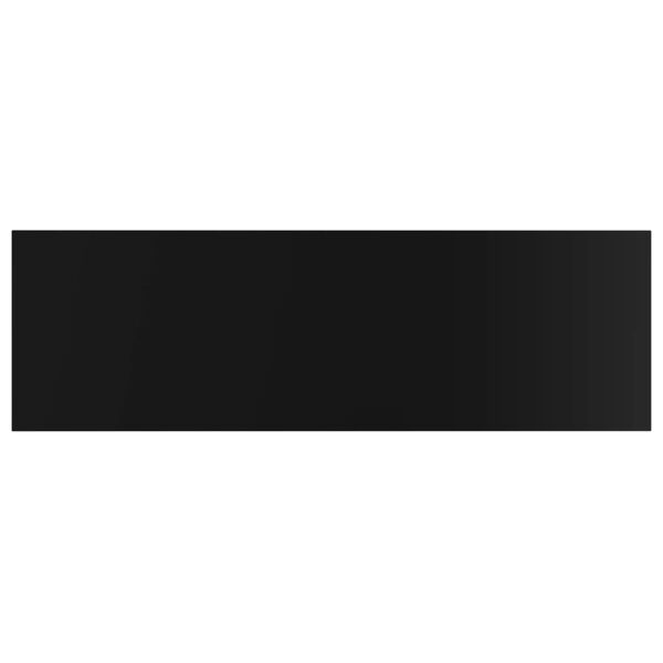 vidaXL 本棚ボード 4点 ハイグロスブラック 80x20x1.5cm パーティクルボード