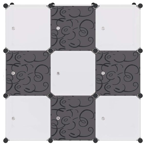 vidaXL 収納キューブ オーガナイザー コンパートメント9点付き ブラック＆ホワイト