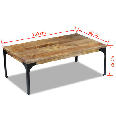 vidaXL コーヒーテーブル マンゴーウッド 100x60x35cm