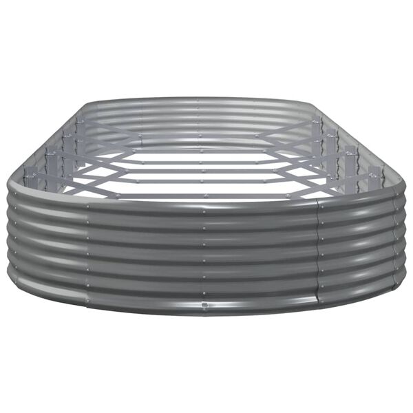 vidaXL ガーデンプランター 亜鉛メッキスチール 450x140x36 cm グレー