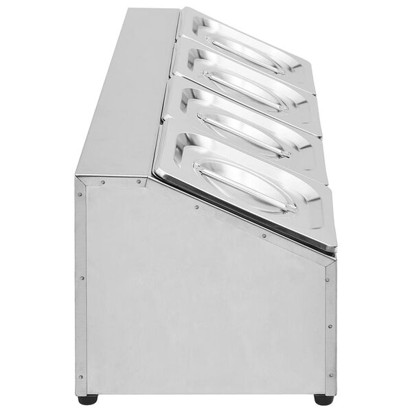 vidaXL ガストロノーム容器ホルダー GN 1/6パン4点付き ステンレススチール製