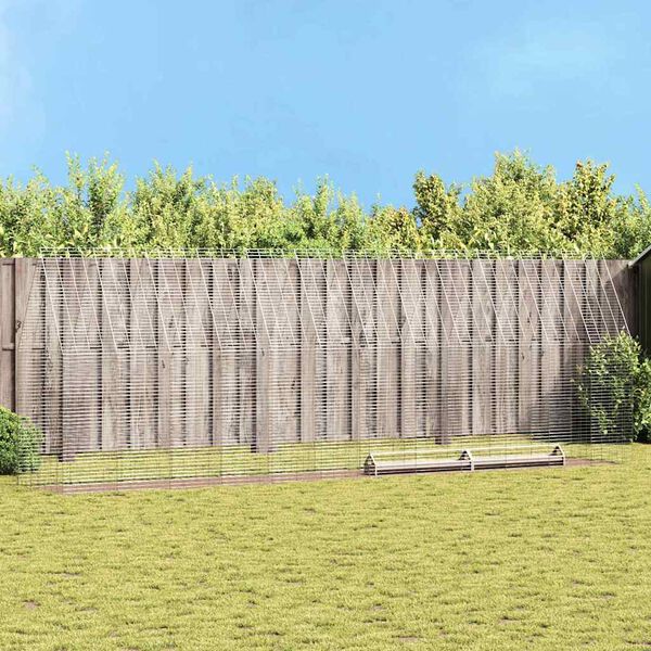 vidaXL 鶏小屋 2 pcs シルバー 600 x 100 x 210 cm 亜鉛めっき鋼